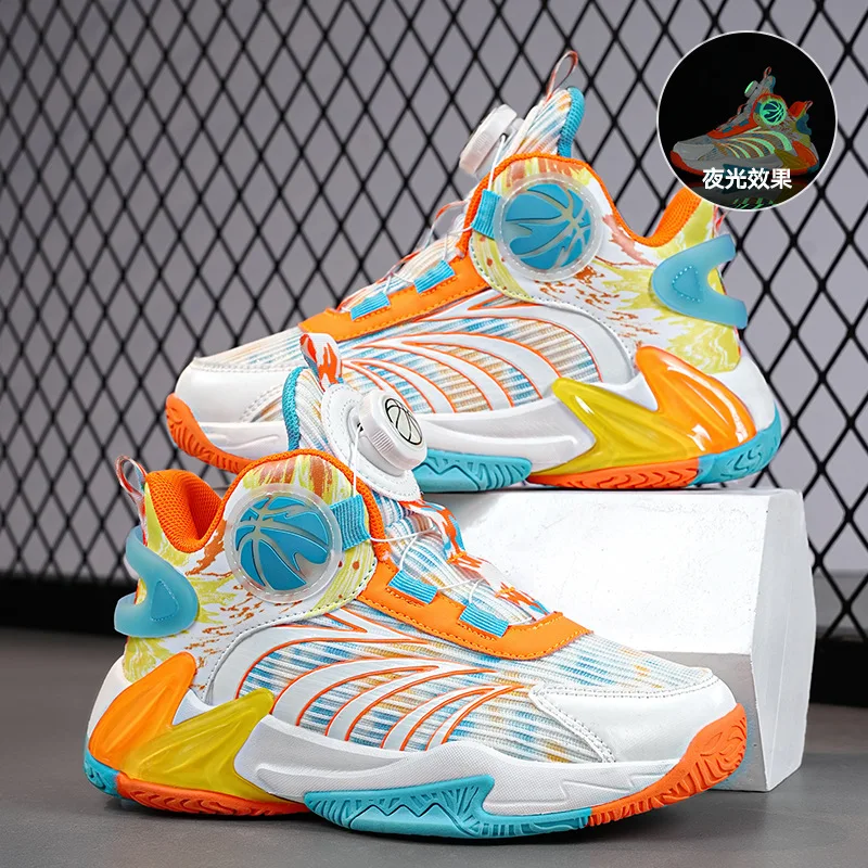 

Баскетбольная обувь для девочек и мальчиков, Новинка лета 2024, дышащая сетчатая спортивная обувь, детская обувь среднего и большого размера
