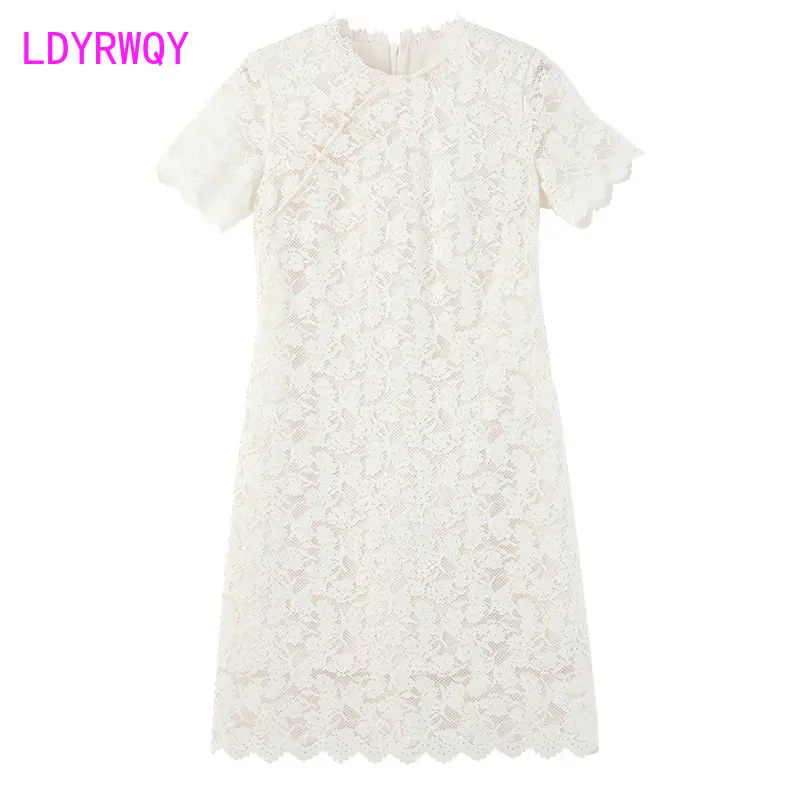 Lace Dress Women's Summer 2023 New Style Small Man Hook Flower Hollow Cover Meat