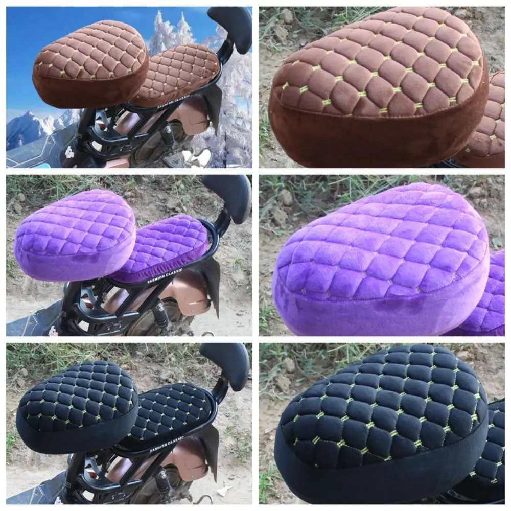 

1 Set Flannelette Electric Bicycle Seat Cover Universal Soft Thickening Seat Cover Plus Fleece Black Sun Protect Seat Cover