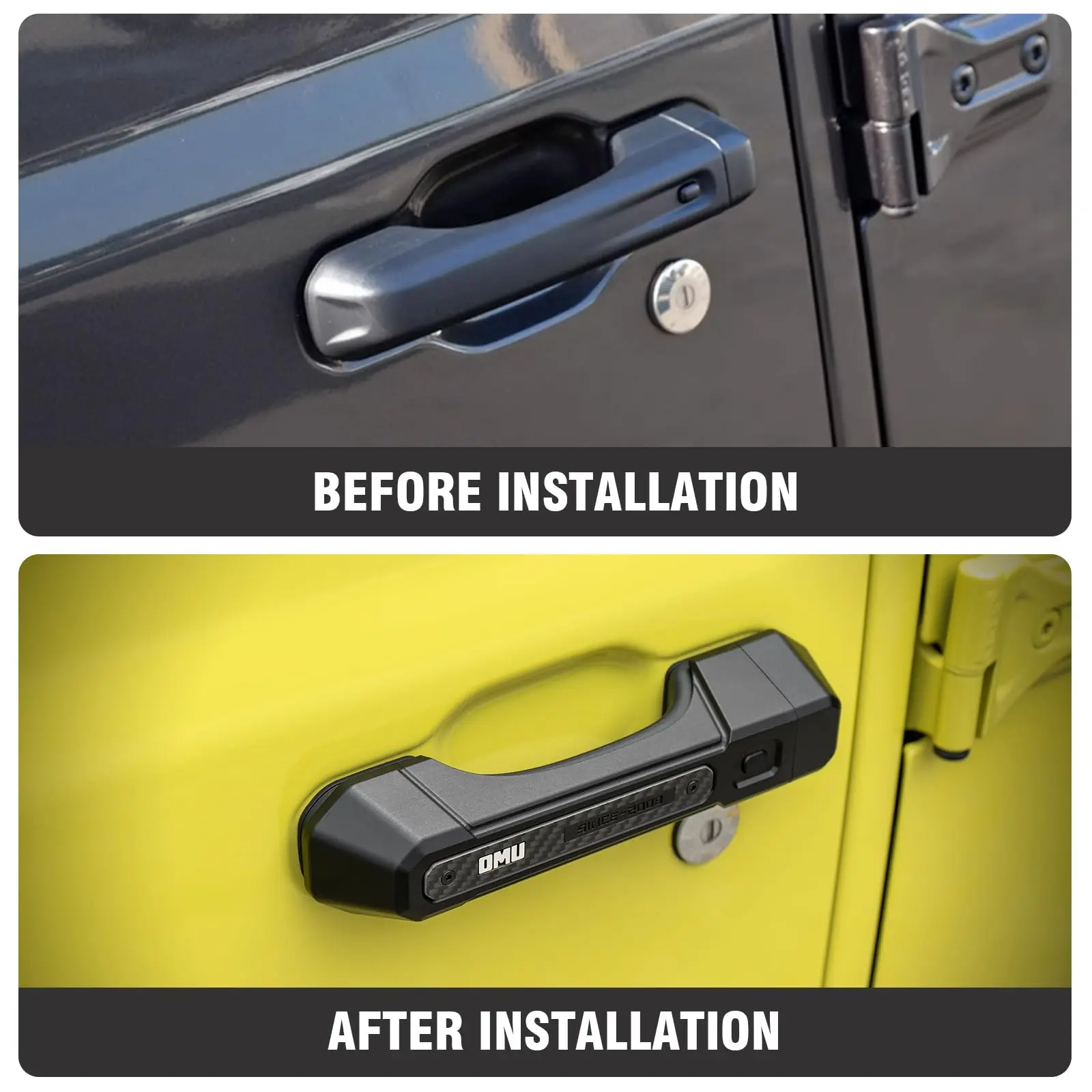 Алюминиевая дверная ручка серии OMU Genesis, защитная крышка до 4/2 двери для Jeep Wrangler JL и 2020-2024 Jeep Gladiator JT 2018-2024 гг.