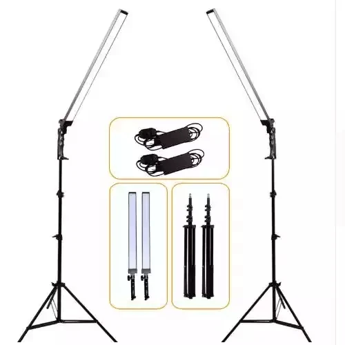 Professional 2pcs led strip Photographic Lighting Kit Led Video Light With Tripod Stand long stick dimming light