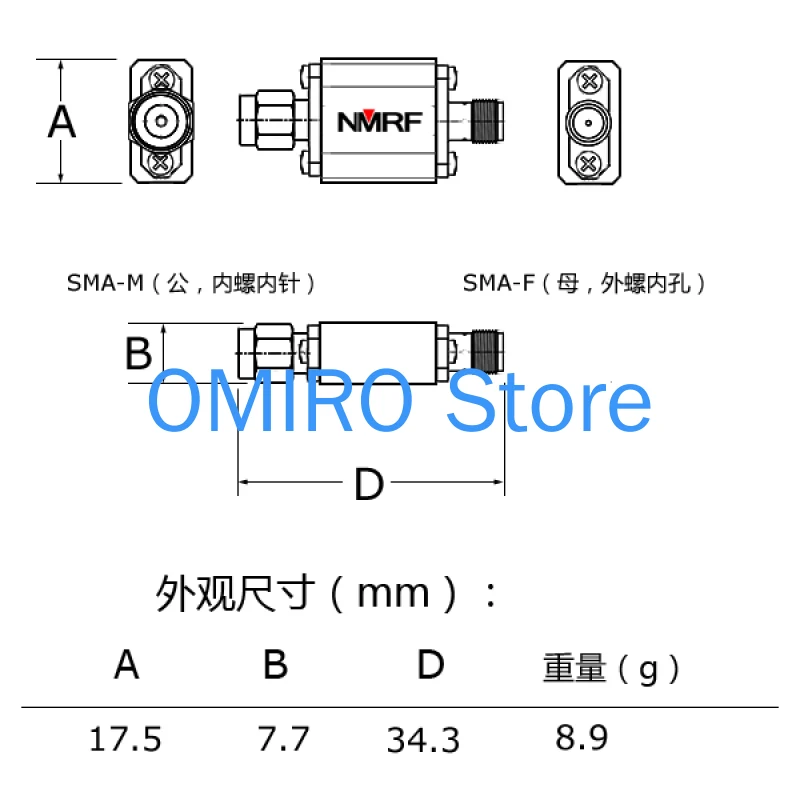 พิเศษ5.8G Band-Pass Filter สำหรับการสื่อสารไร้สายระบบ SMA อินเทอร์เฟซ