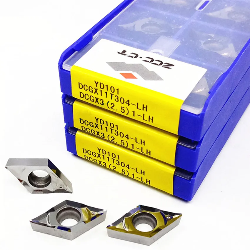 DCGX11T302-LH YD101/DCGX11T304-LH YD101/DCGX11T308-LH YD101 DCGX32.51 DCGX32.52 ZCC.CT carbide inserts For Aluminium 10pcs/box