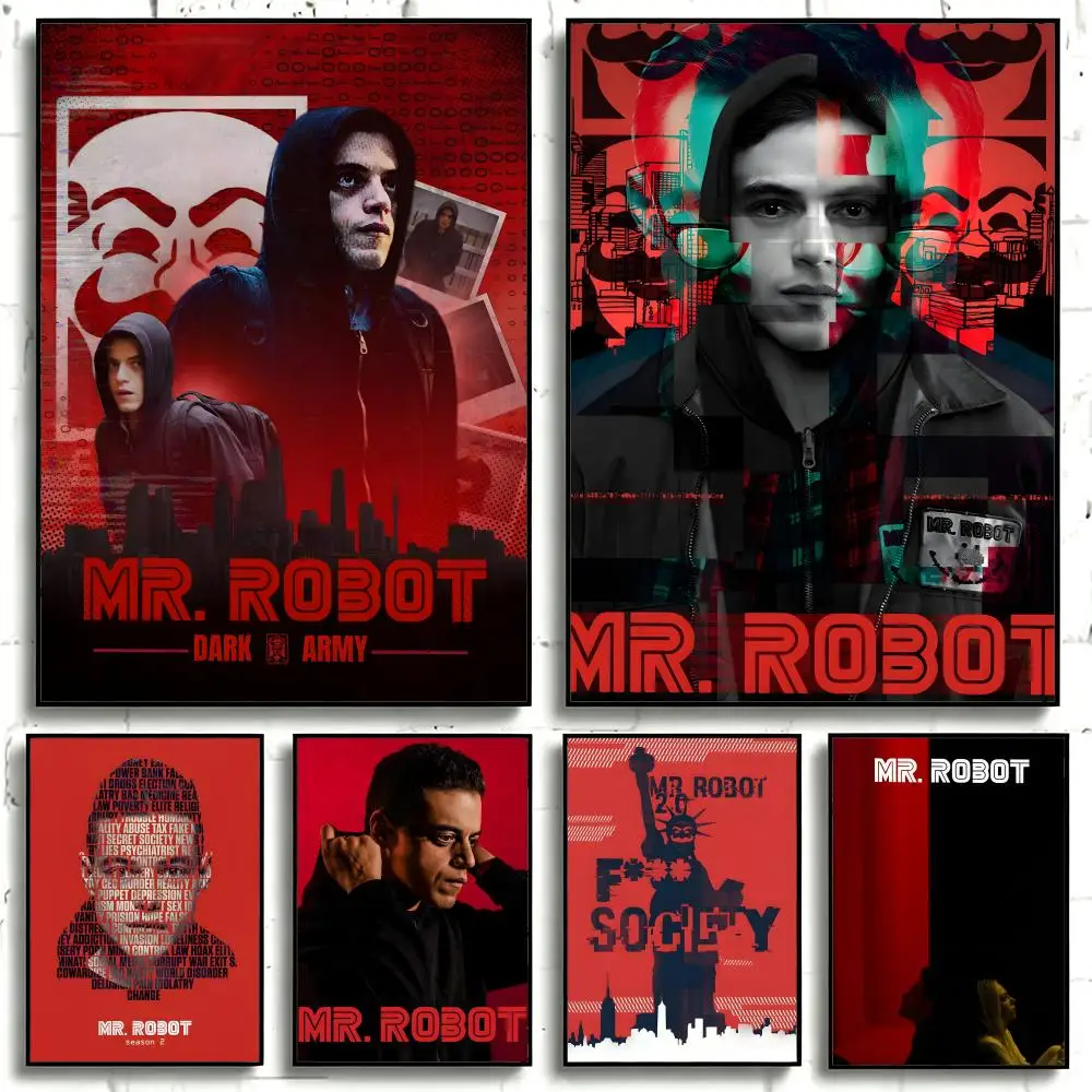 TV Series Mr. Robot Poster Stickers Painting Self-Adhesive Wall Decals for Room Home HD Decor Gift