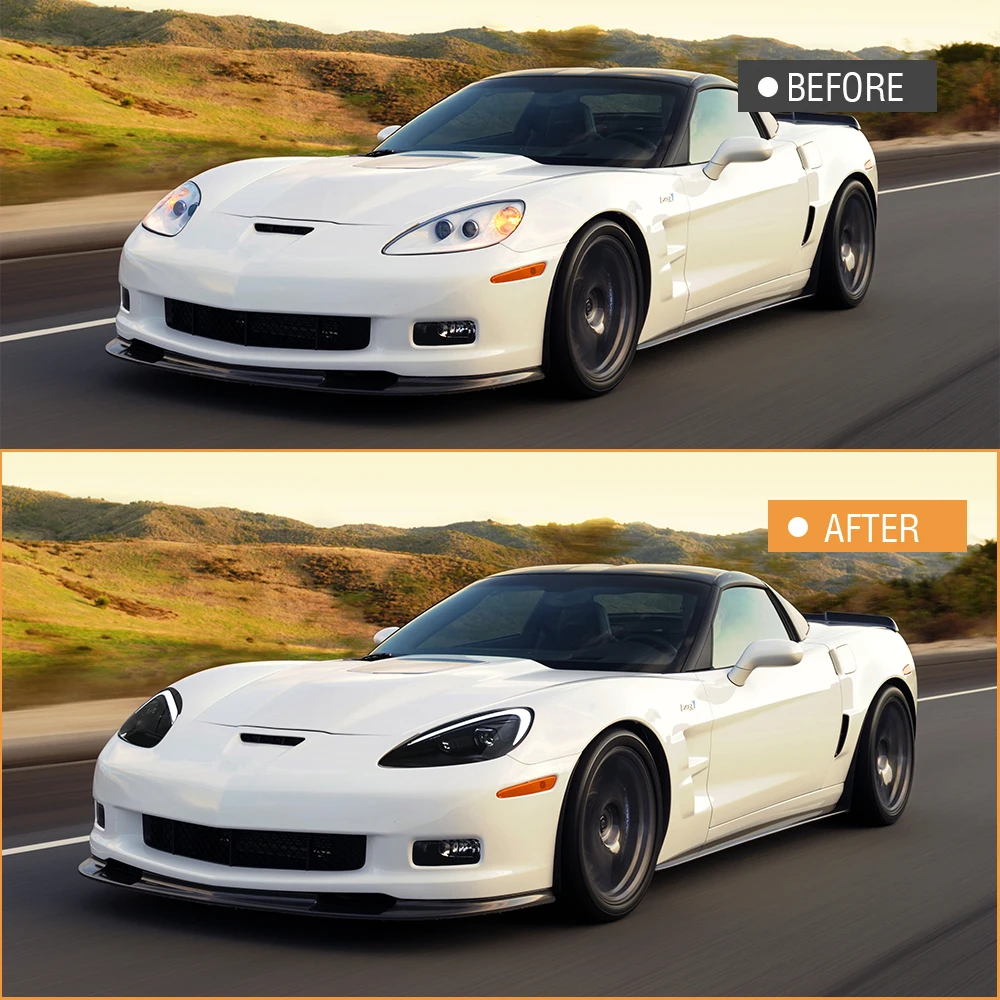 

Автомобильные светодиодные динамические фары в сборе, фары для Chevrolet Corvette C6 2005-2013, фары дневного света, автомобильные светодиодные фары