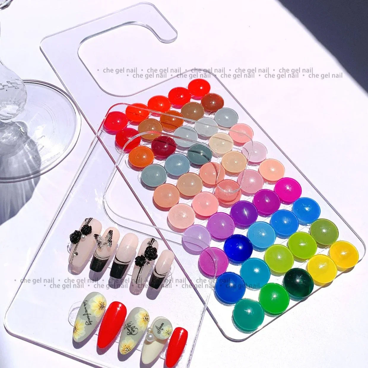 Nageltip Compartimenten Display Nagellak Color Kaart Platen Display Hanger Valse Nail Color Display Kaart Monster Clear Hanger