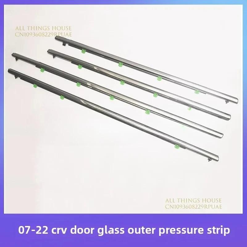 For CRV CR-V 2007-2011 Window Weatherstrips Rubber Chrome Door Moulding Trim Belt Outer Window Glass Seal Belts