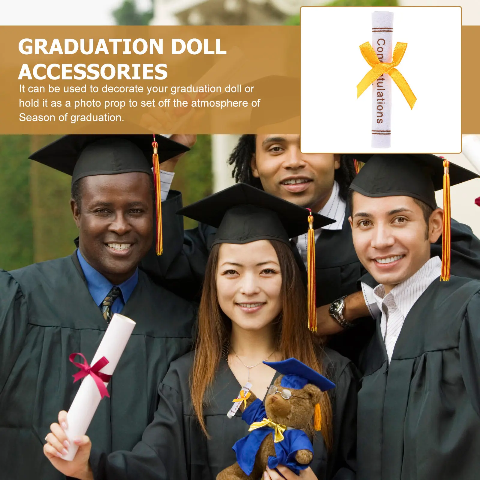 

25Pcs Non-Woven Graduation Certificate Scroll Mini Scene Ornament Graduation Party Decoration Desktop Adornment Grad Party Decor