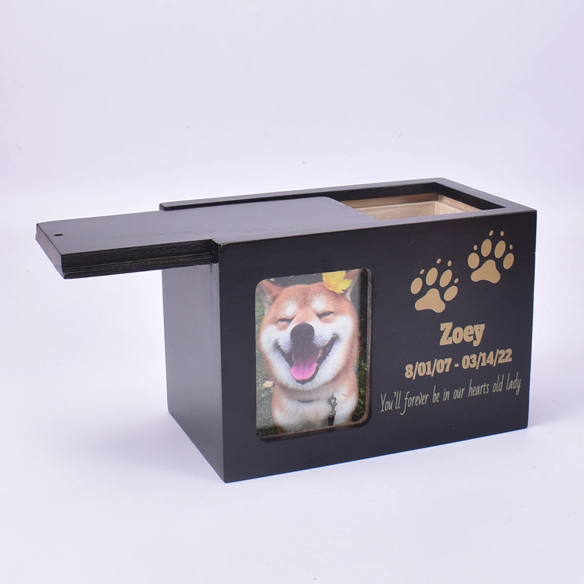 Dog Burial Urn Wood Environmentally Friendly Cat and Dog Pet Urn Cremation Funeral Memorial(customized name date words)