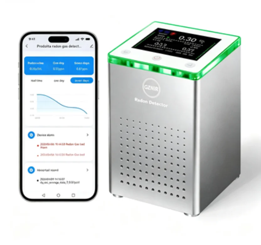 Home Radon Detector, Tuya WiFi Radon Monitor with Korean Imported Sensor, Pulse Ion Chamber LCD Tester for Air Soil Water