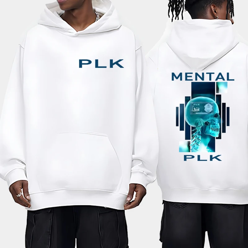 

2025 Hot Rapper PLK MENTAL Album Merch Double Sided printed Sweatshirt Men women vintage Fleece pullover Unisex Fleece Hoodie