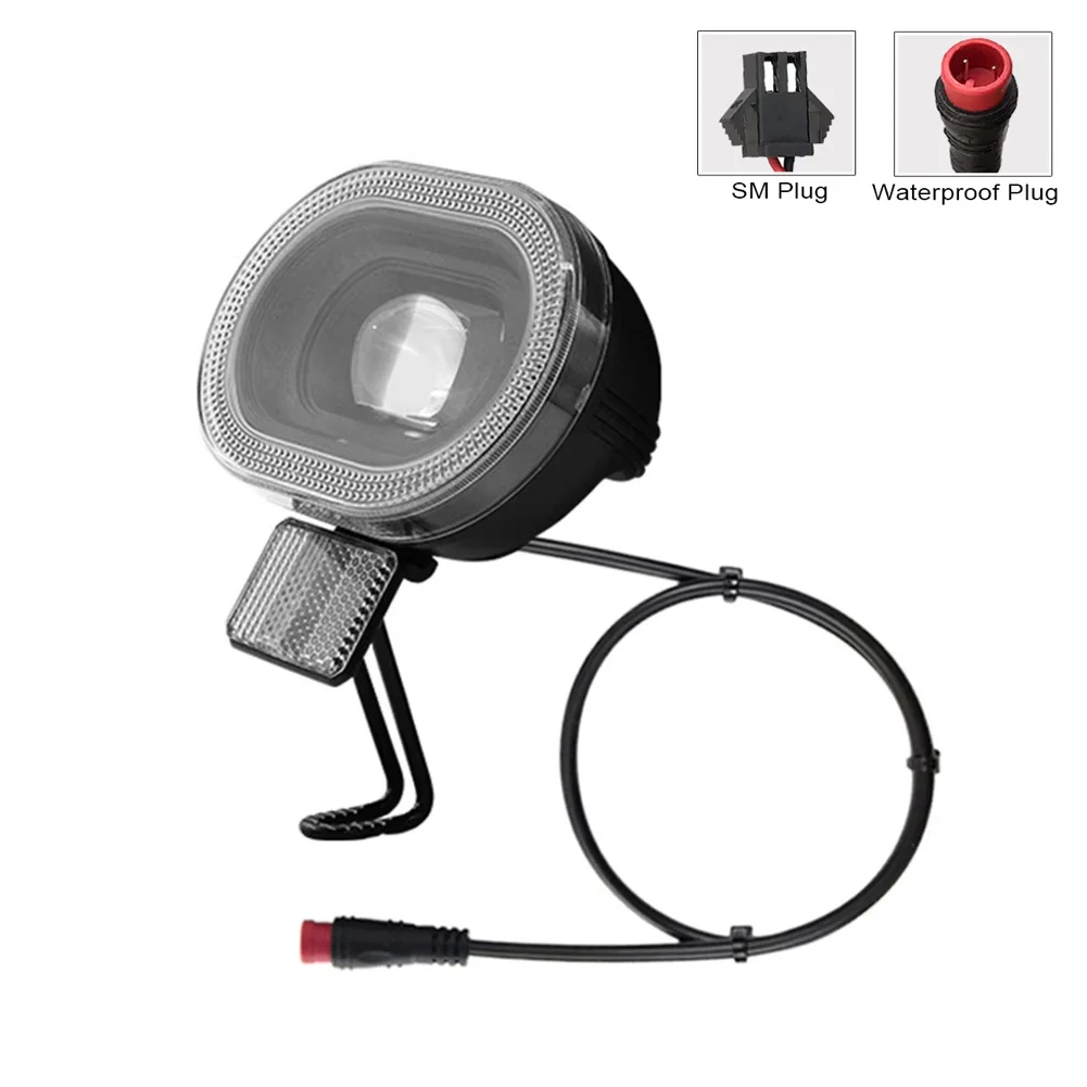 

DH010 Headlight Bicycle High Headlight Super Bright 100Lux 12V-48V Riding Accessories 2Pin SM/Waterproof Plug Front Lamp Light