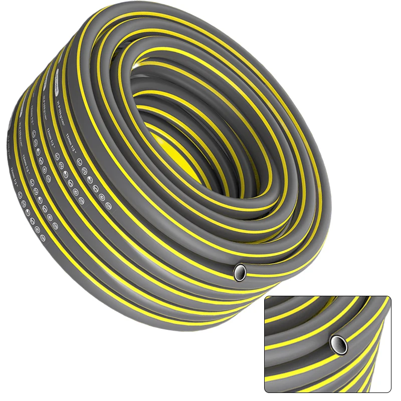 Car Cleaning 5m Gray Garden Hose 5 Meter Flexible Watering Pipe Versatile Usage High-pressure Hose 5m Length Flexible Design