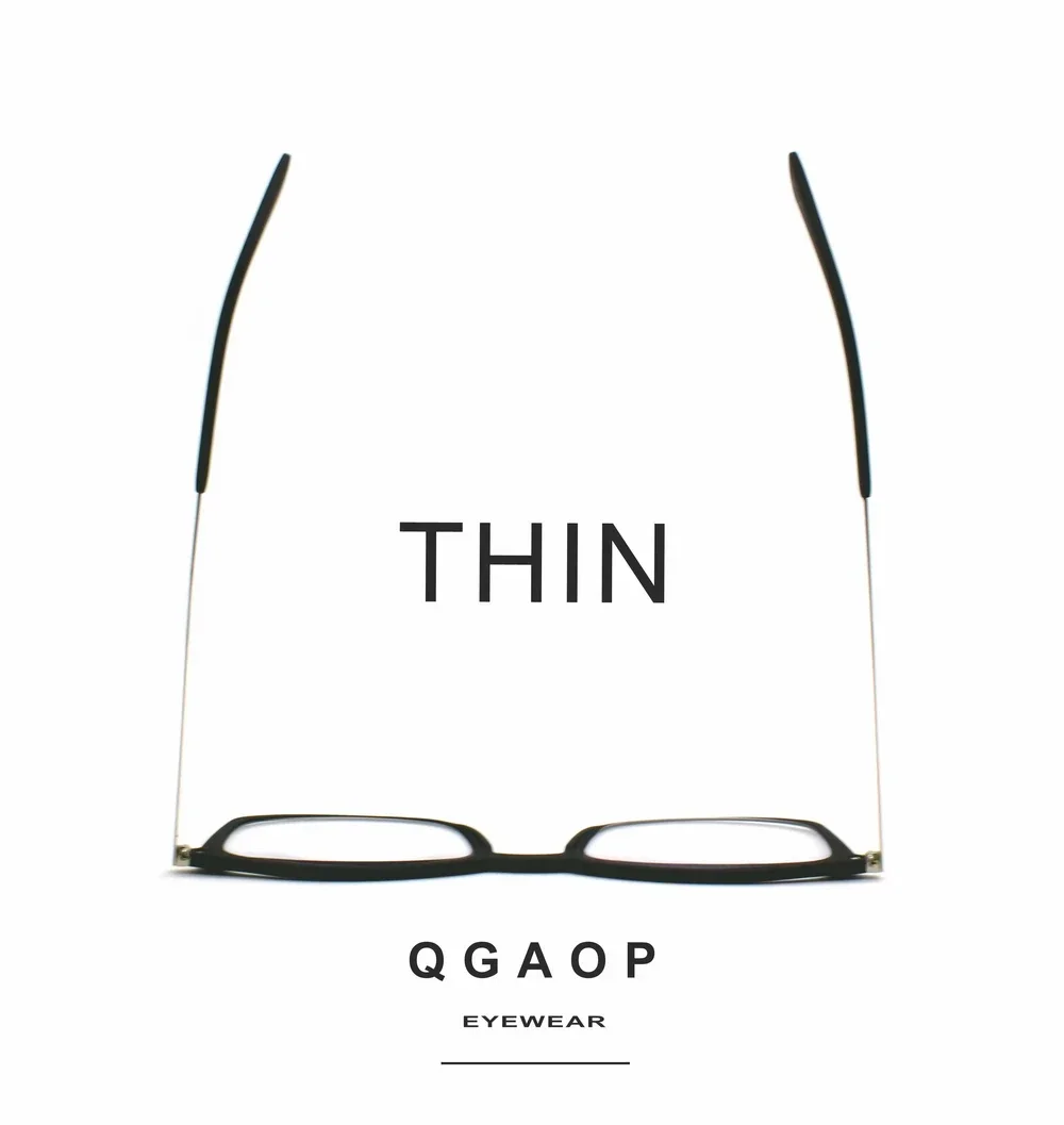 QGAOP 2PCS Lightweight Thin Metal Temple Reading Glasses for Men Women Portable Slim Case Anti Blue Light Presbyopia Eyeglasses