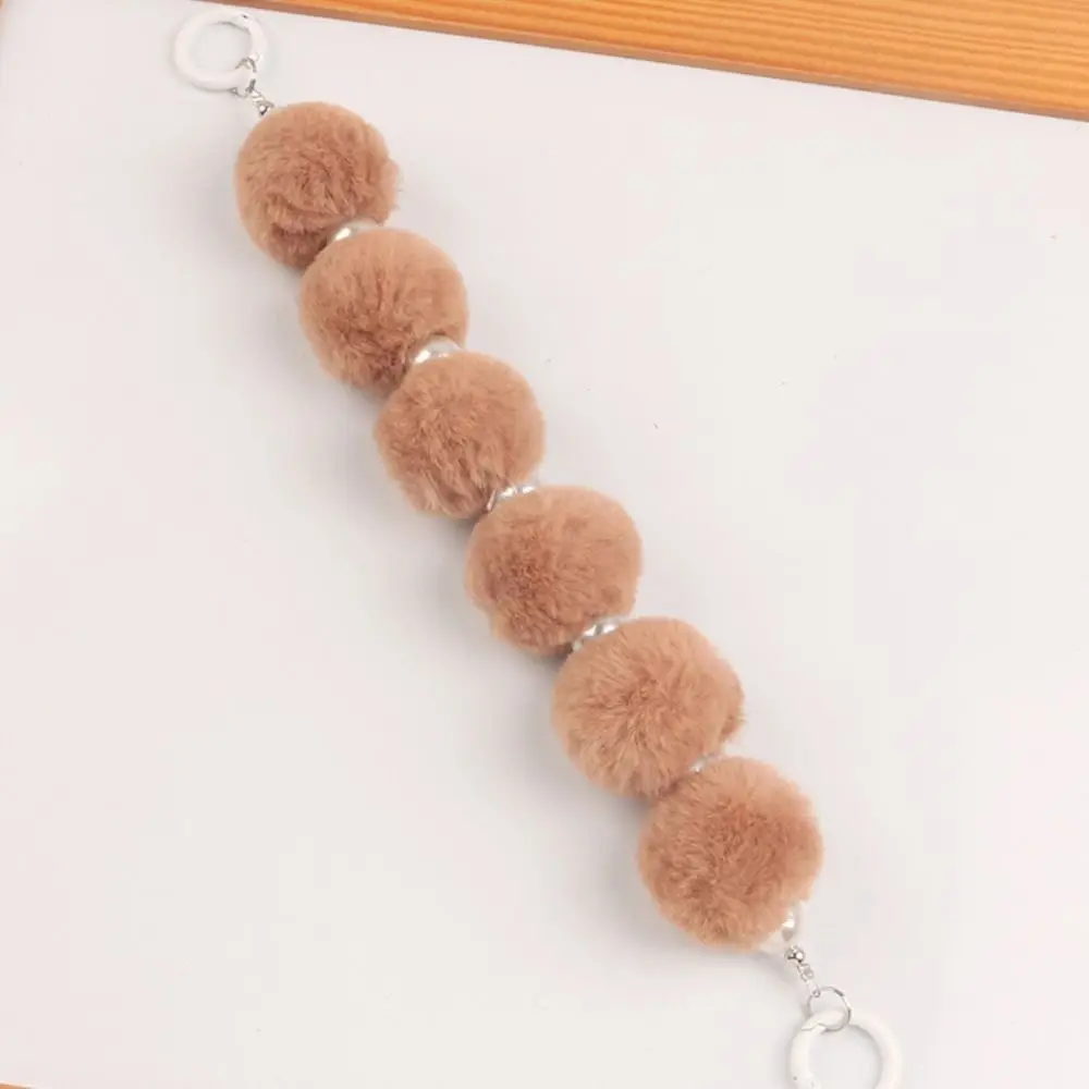 Anti Lose Sling Plush Hairball Mobile Phone Chain Colorful Candy Color Hairball Phone Chain Winte Fashion