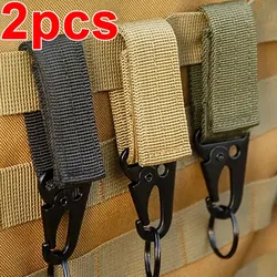 1/2pcs Tactical Hanging Buckle Molle Nylon Webbing Carabiner Belt Triangle Keychain for Outdoor Climbing Camping Tool Accessory