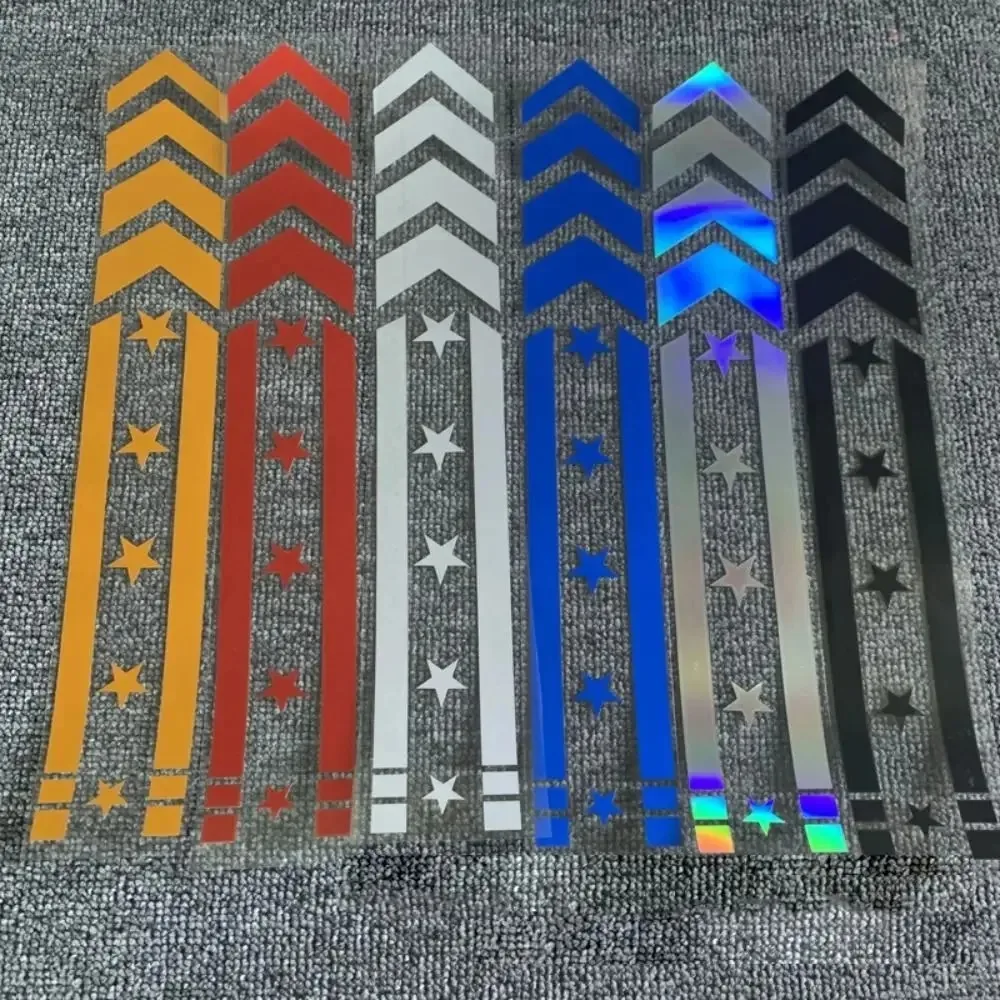 Mudguard Sticker, Star Arrow Stripe, Motorcycle Reflective Sticker, Safety Driving Warning