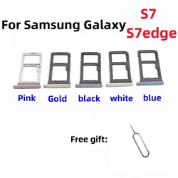 SIM Card SD Card Adapter Tray chip slot drawer Holder For Samsung Galaxy S7 S7edge G9300 G9350 G930V/FD G935V SIM Card tray Slot