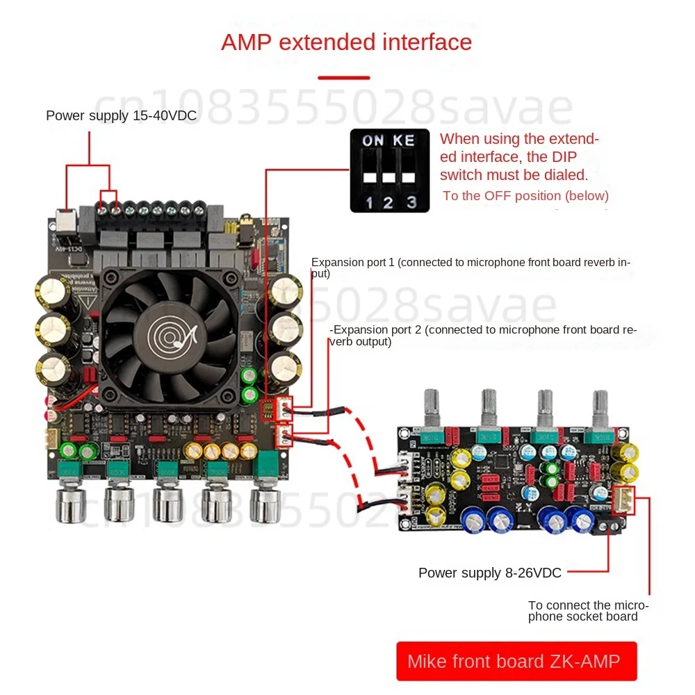 Qualcomm Bluetooth power amplifier board 2.1 power amplifier chip TPA3223 expandable subwoofer signal output port 400W