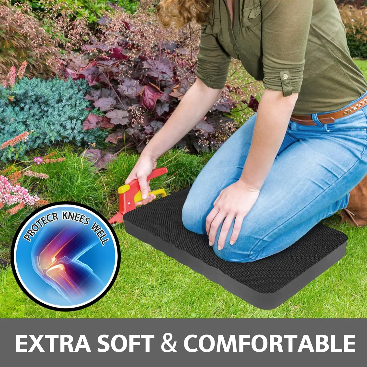 1pc garden thick foam kneeling pad, shock absorption knee protection mat for yard garage use