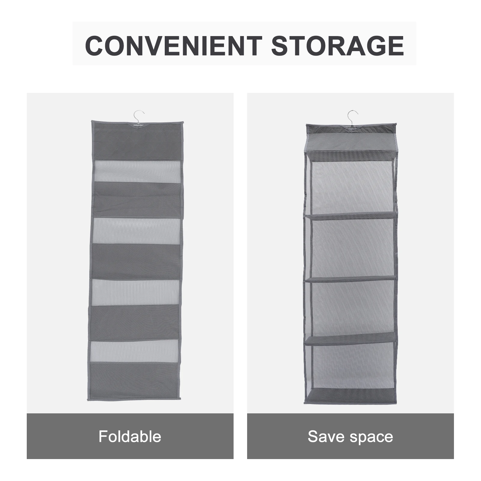 

Large Capacity Hanging Closet Shelf Dustproof Bedroom Storage Bag Mesh Cloth Nonwoven Clothes Container