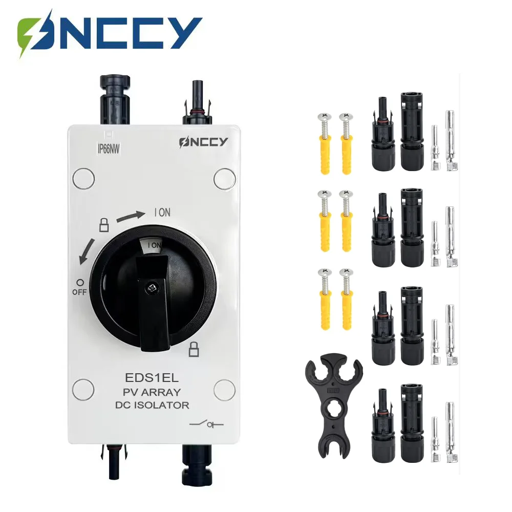 ONCCY 2P 32A DC Isolator Switch, Solar Disconnect Switch DC1200V, Isolator Solar Switch with Waterproof IP66 Enclosure