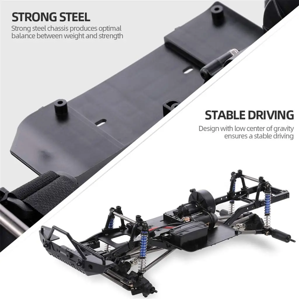 

313 мм 12,3-дюймовая колесная база в сборе с рамой для 1/10 RC гусеничного автомобиля SCX10 SCX10 II 90046 90047