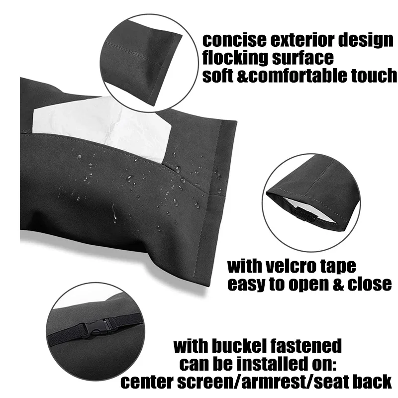 for Tesla Model 3 Y 2021-2026 Highland Juniper Hidden Tissue Holder Box Seat Back Console Flocking Storage Bag Car Accessories