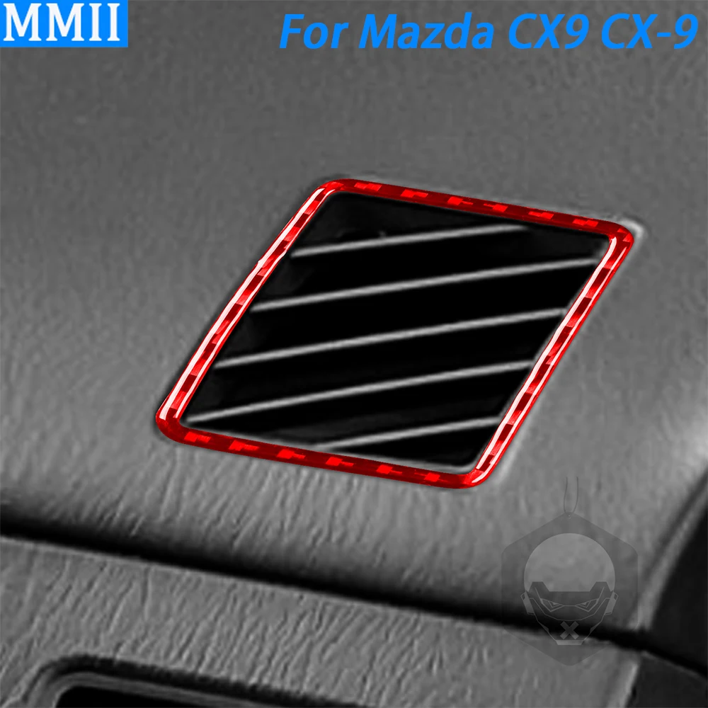 

Red Carbon Fiber Dashboard Air Conditioning Outlet Panel Trim Cover Car Interior Accessories Sticker For Mazda CX9 CX-9 2010-15