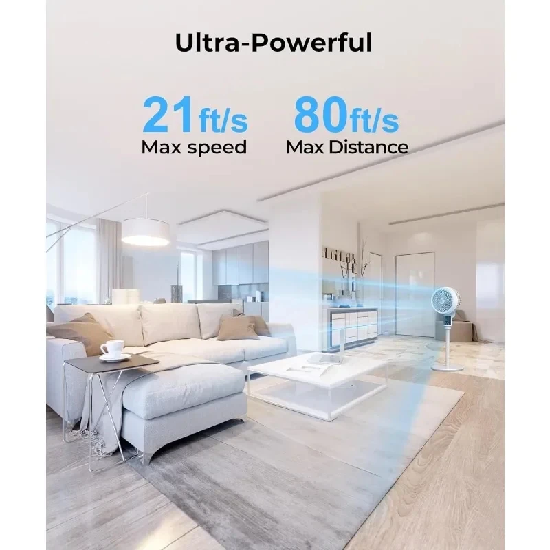 Bedroom Floor Fan with Remote Control Whole Room Air Circulator Swing Silent Suitable for Bedroom Kitchen Home