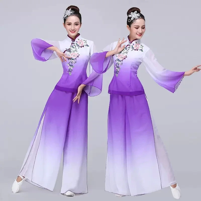 

Middle-aged women yangge hanfu costume new ethnic wind waist drum classical collective square tenue de scene dance danc costumes