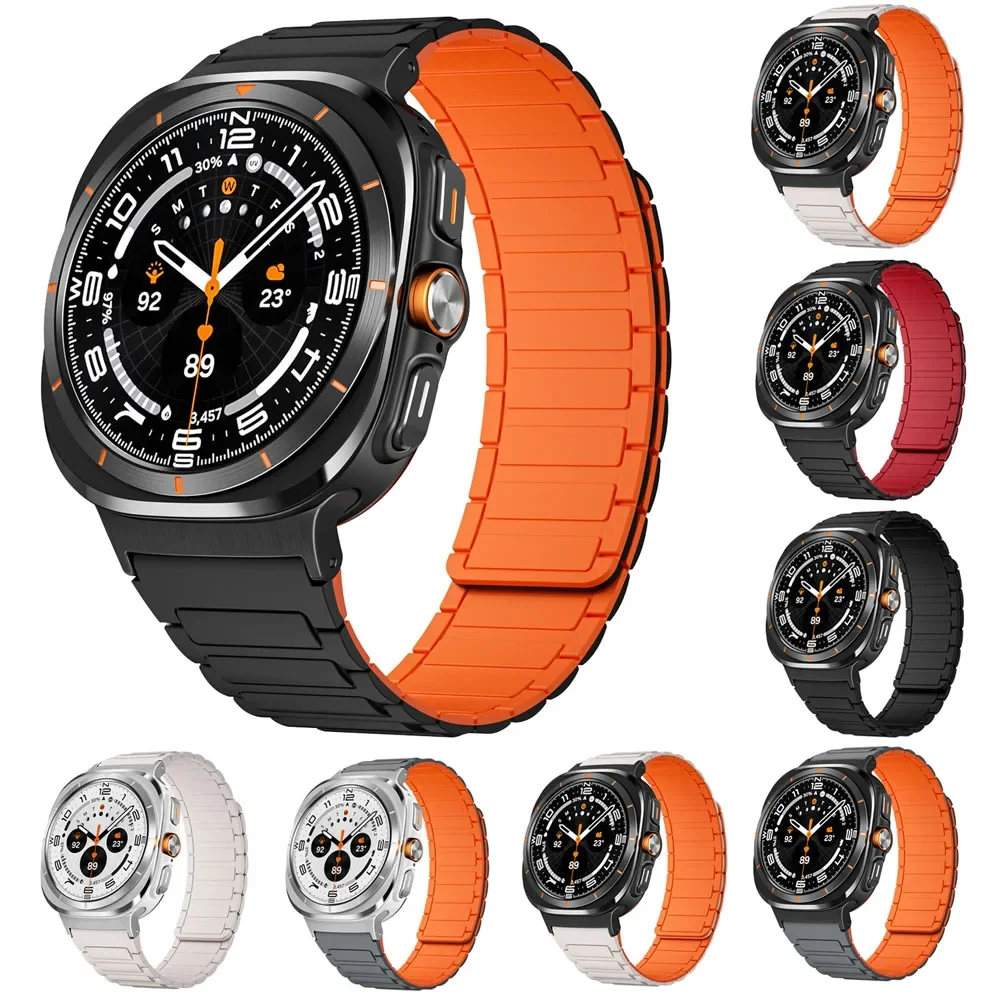 

Силиконовый ремешок без зазоров для Samsung Galaxy Watch 7 Ultra 47 мм, спортивный ремешок с магнитной петлей для Watch7 Ultra, 47 мм, аксессуары