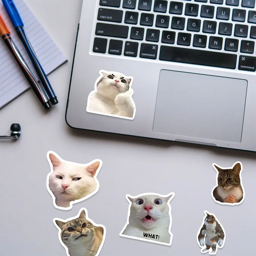 

50pcs New MEME Network Popular Cat Stickers Cartoon Various Funny Cat Stickers Animals DIY Graffiti Stickers Phone Case
