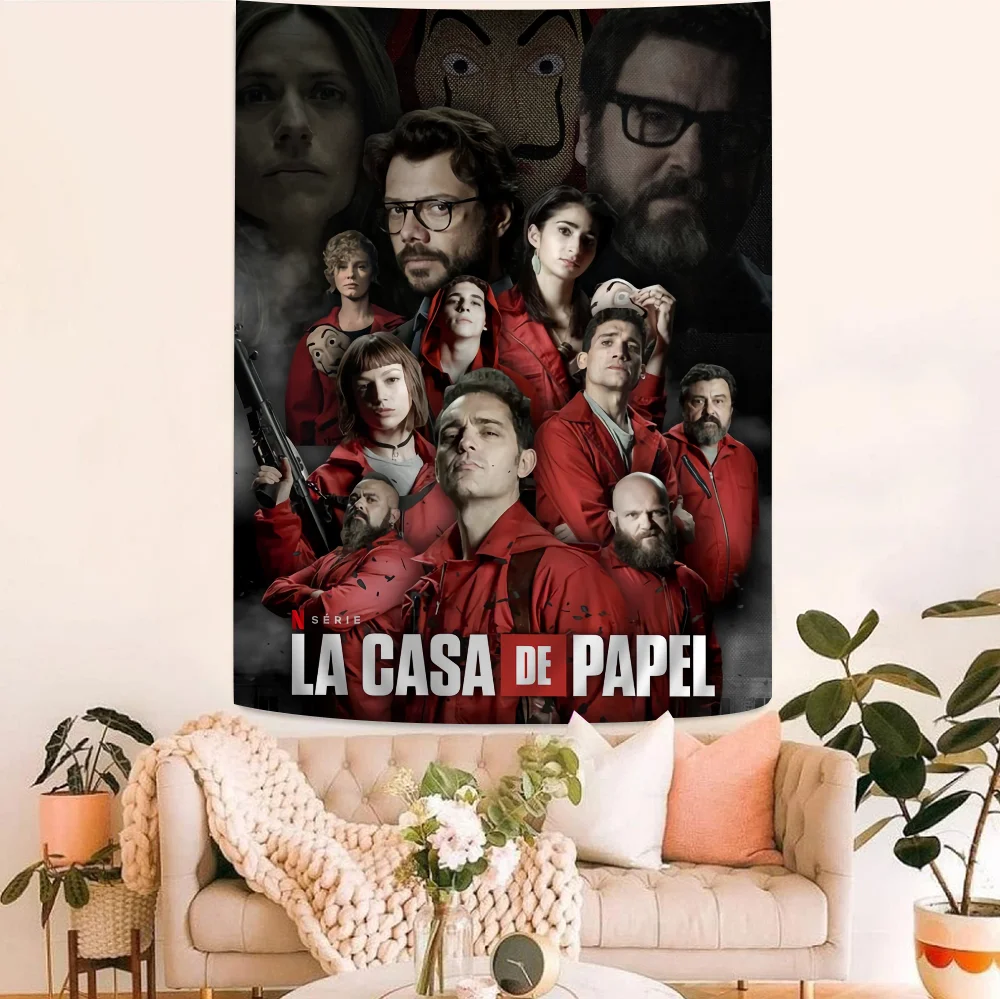 Money Heist Posters Kraft Paper La Casa De Papel Tapestry Art Printing Art Science Fiction Room Home Decor Wall Art Decor