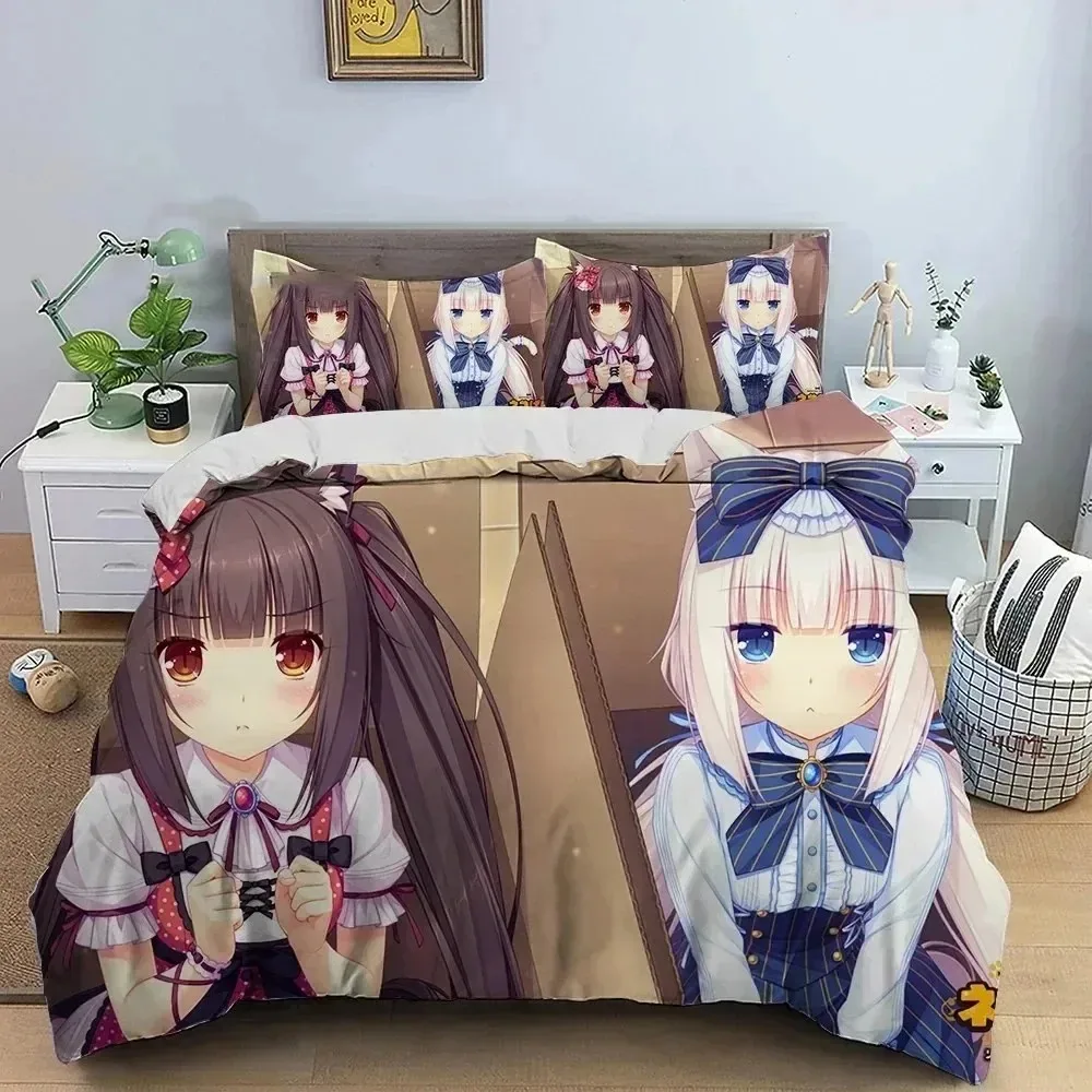 

3D Print Anime Nekopara Sexy Girl Bedding Set Bedroom Soft Modern Bedspreads Comefortable Duvet Cover Quilt Cover And Pillowcase