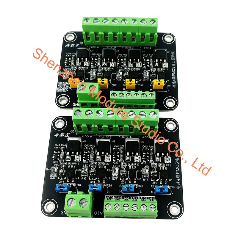 High-Speed 4-Channel P-MOSFET Module Optically Isolated Signal Amplification Control Board for Microcontrollers & PLC