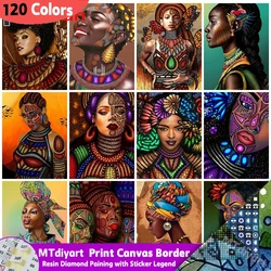 New Arrivals African Woman 120 Colors Resin Diamond Painting Sticker Legend Portrait Embroidery Kit Home Decor Rhinestones