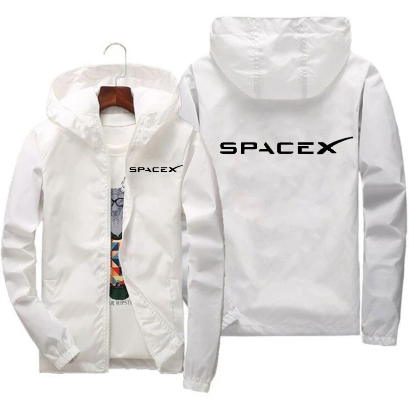 

2024 New Mens SpaceX Space X Logo Hoodies Printing Casual Spring and Autumn Protective Racing Suits Sport Zipper Jacket Coats