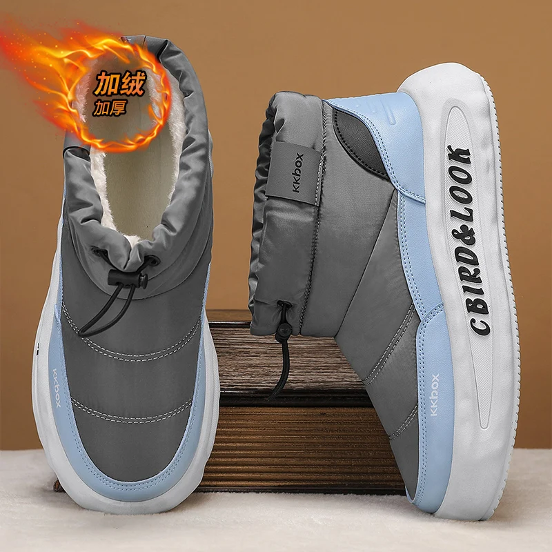 أحذية الشتاء للرجال إضافة المخملية أحذية رياضية رجالية حذاء من الجلد لينة ومريحة الرياضة والترفيه مقاومة للاهتراء عدم الانزلاق جديد #2