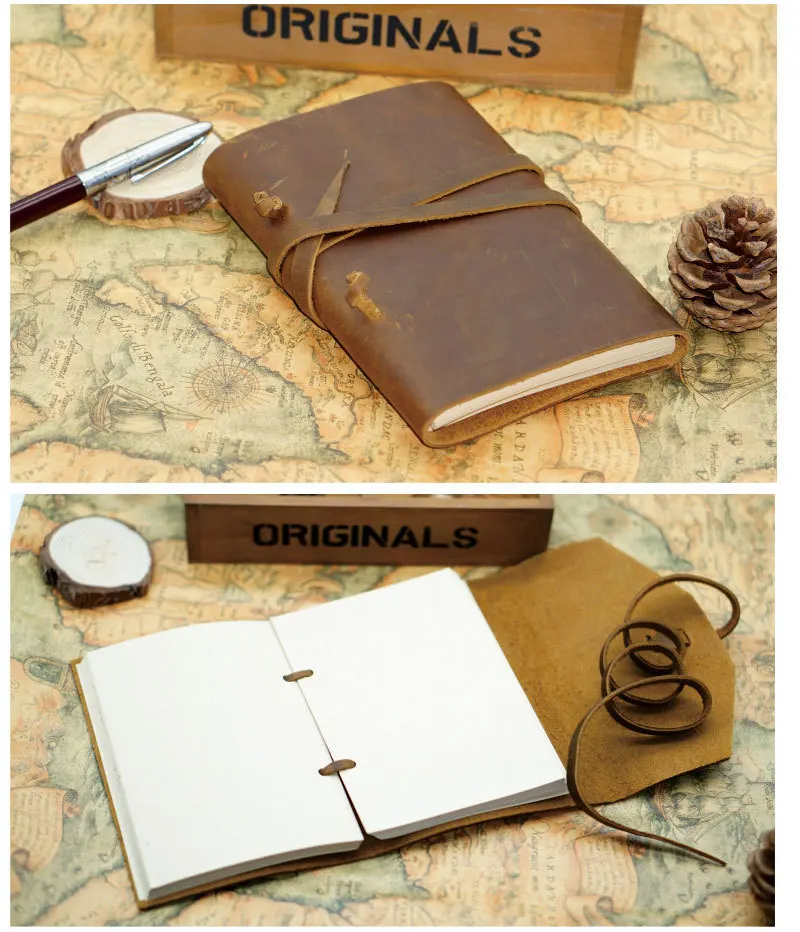 Genuine cowhide notebook, retro style, first-hand account, diary, cowhide paper notebook, gift