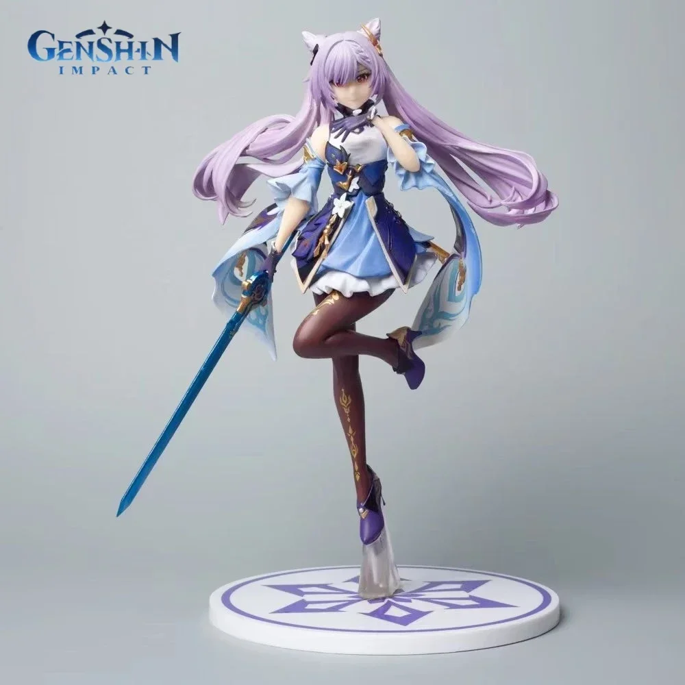 

27cm Genshin Impact Keqing Anime Figure Model Dolls Third Generation Gk Statue Statue Action Figures Decor Children Kid Toy Gif