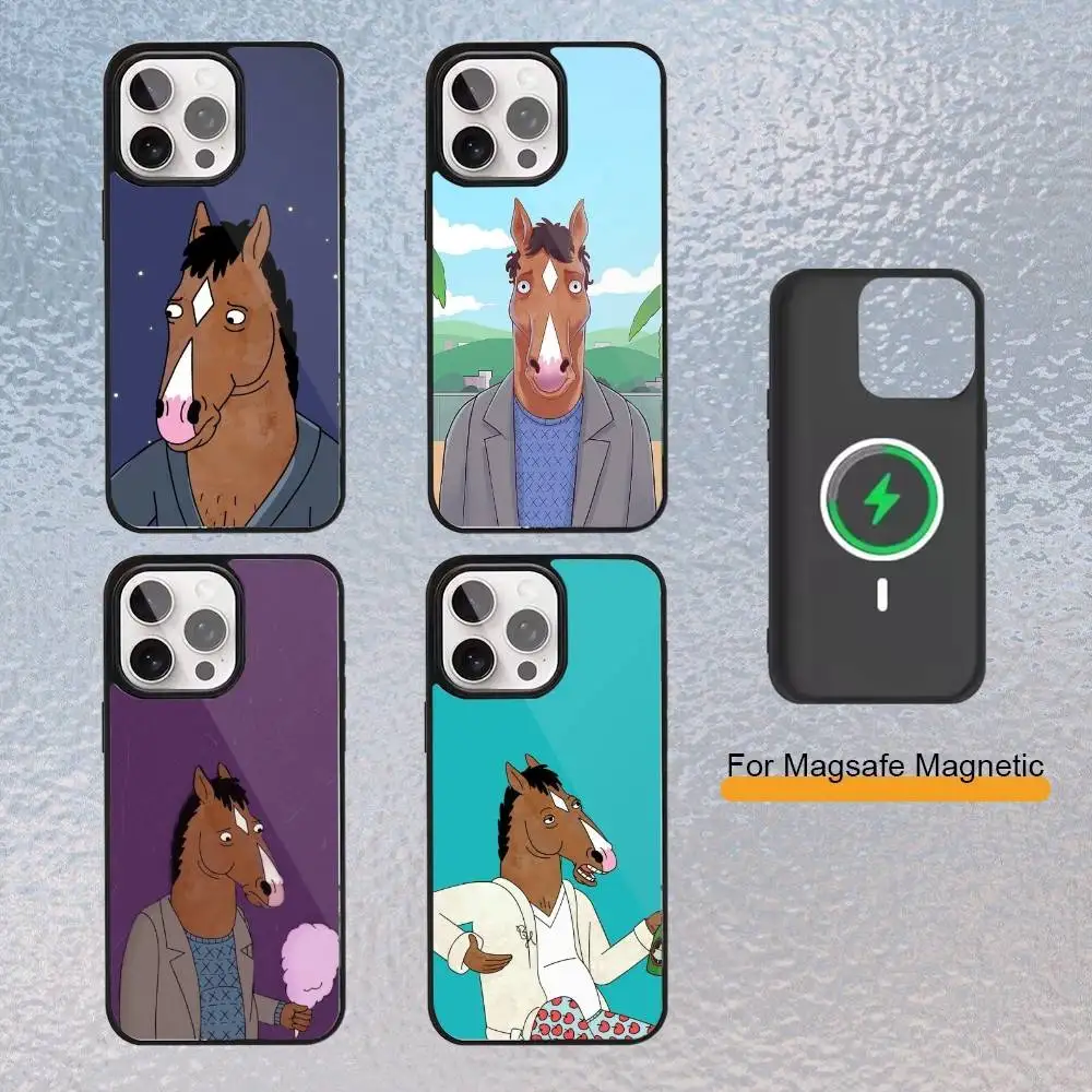 

Anime B-Bojack H-Horsemans Phone Case for iPhone 17,16,15,14,13,12,11 Plus,Pro Max Magnetic Wireless Charging Cover