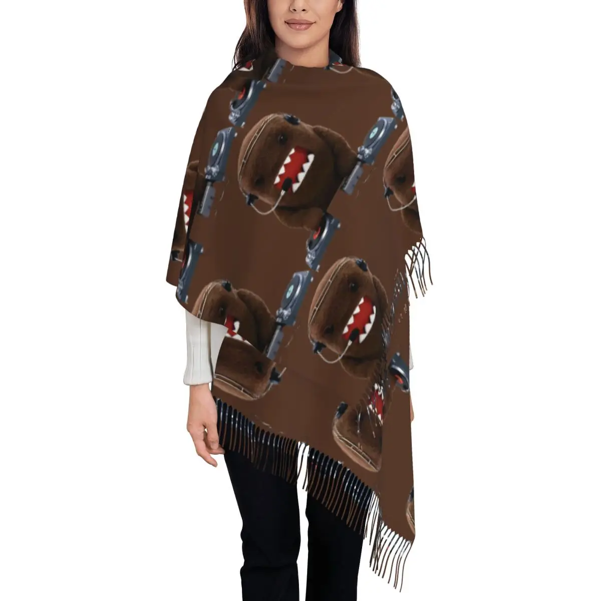 

DJ Doll Kawaii Shawl Wrap Womens Warm Large Soft Scarf Domo Kun Pashminas Shawl Scarves