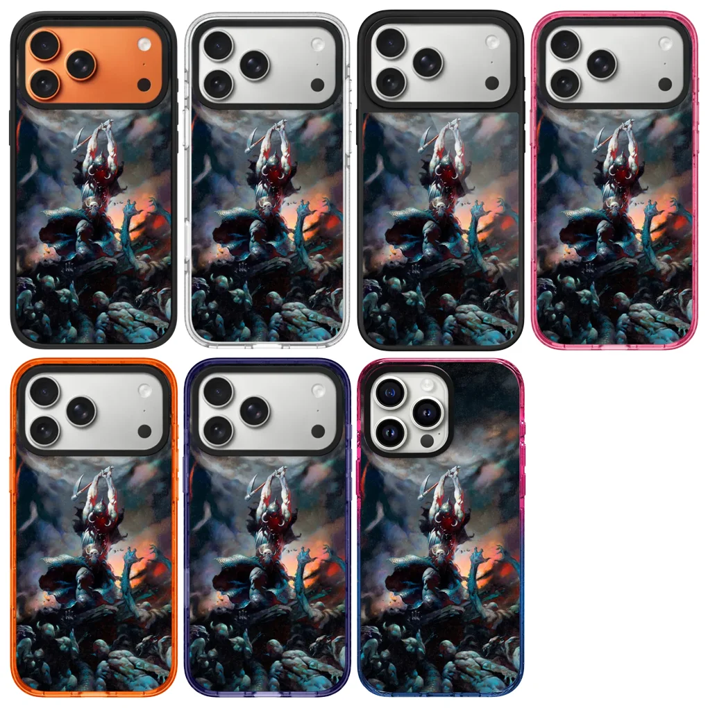 261234 Acrylic Black Border Magnetic Phone Cover for IPhone 12 13 14 15 16 17 Pro Max Case for IPhone 17 Air