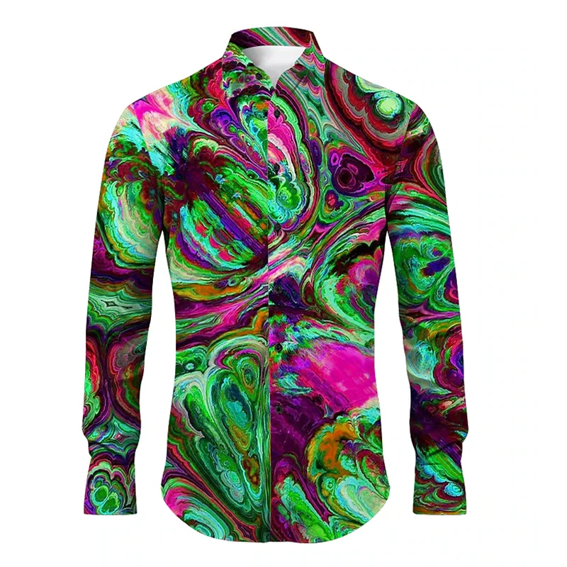 Optical illusion Abstract men\'s shirt for everyday wear comfortable and elegant clothing tops