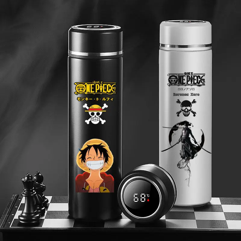 

One Piece anime two-dimensional water cup insulation cup Luffy 304 stainless steel smart cup male and female students gift new