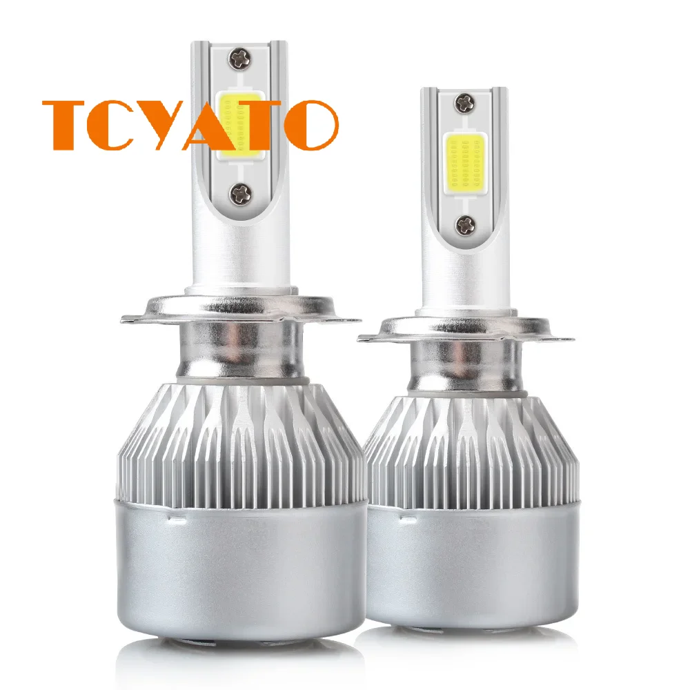 Car LED Headlights 2Pcs C6 H4 H7 H11 9005 9006 7600LM 36W LED Car Headlight Hi / Lo Beam Light Bulbs Colour 6000K