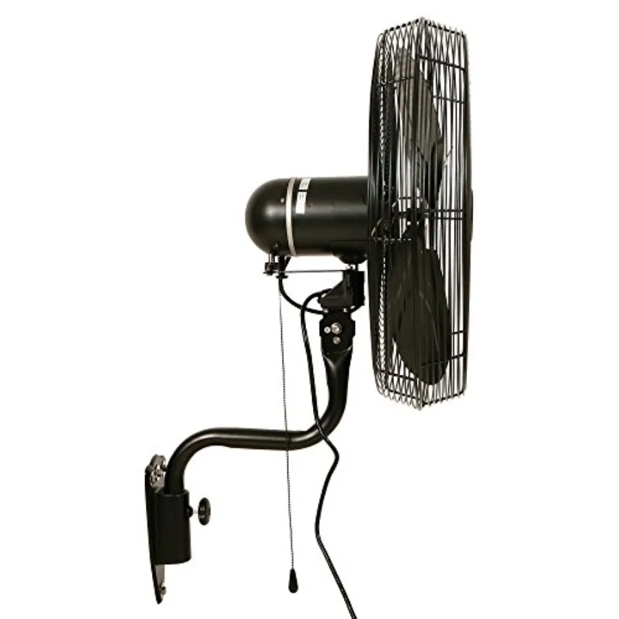 24 Indoor/Outdoor Large Oscillating Wall Mount Fan with Wide Coverage and Powerful Airflow Ideal for Patios Garages Workshops a