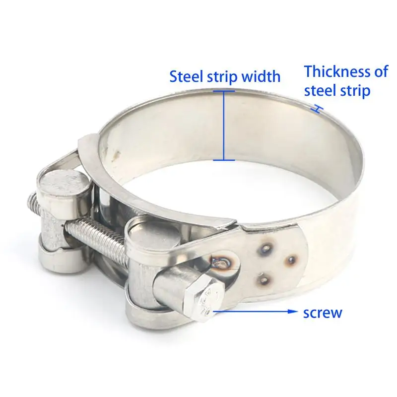 17-51 مللي متر الفولاذ المقاوم للصدأ الحلق المشبك دراجة نارية السيارات ماسورة العادم المشابك الأوسط العادم ربط ثابت ختم تثبيت