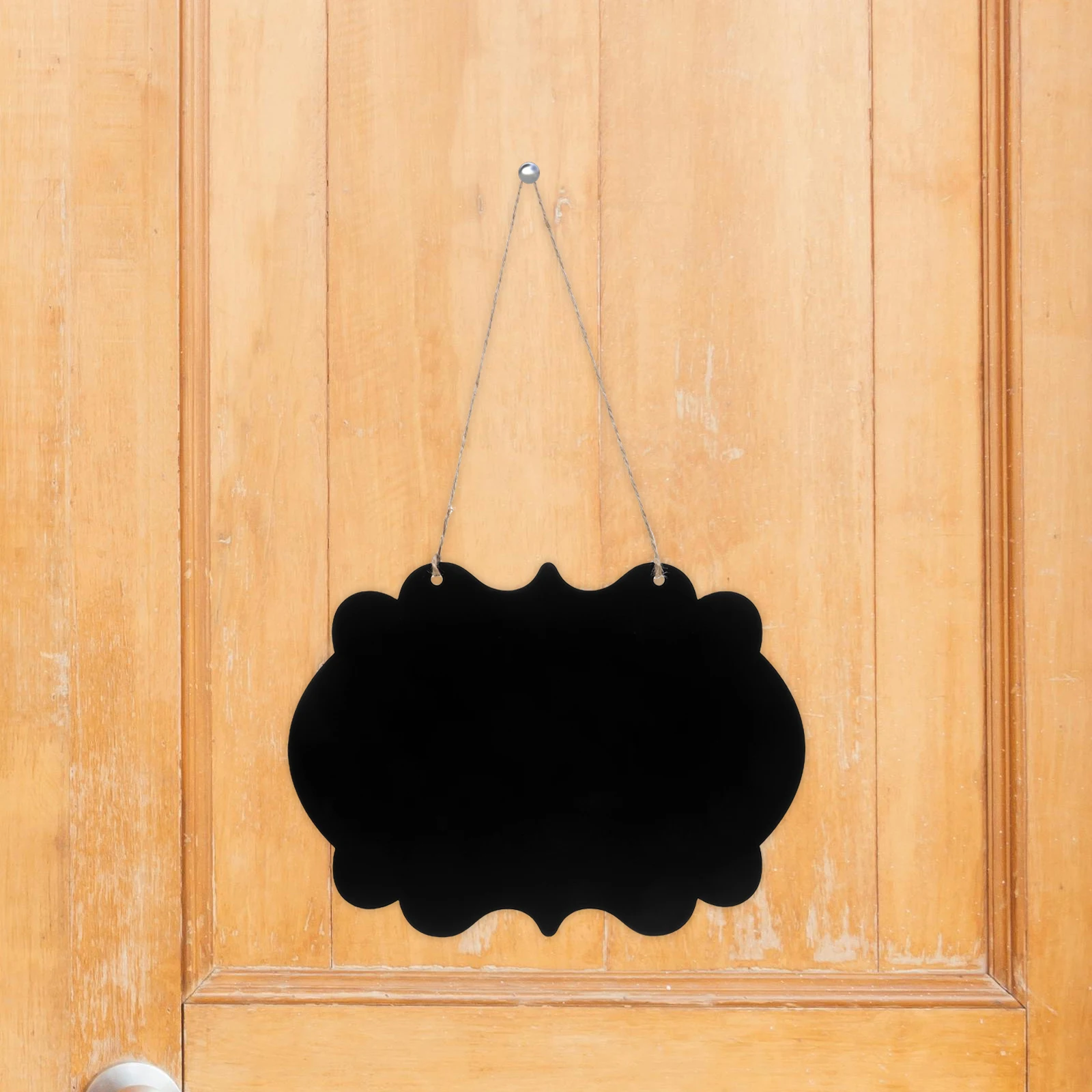 1pcs Rustic Double-Sided Wooden Chalkboard Hanging Sign For Home Office Restaurant Decorative Message Memo Board With Jute Rope